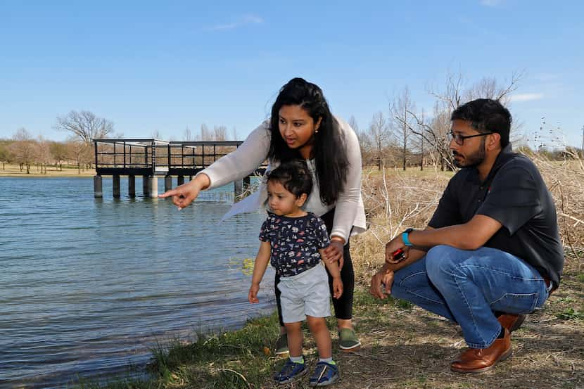 Dr. Priya Joshi and her husband, biomedical engineer Shashank Sirsi, play with their...