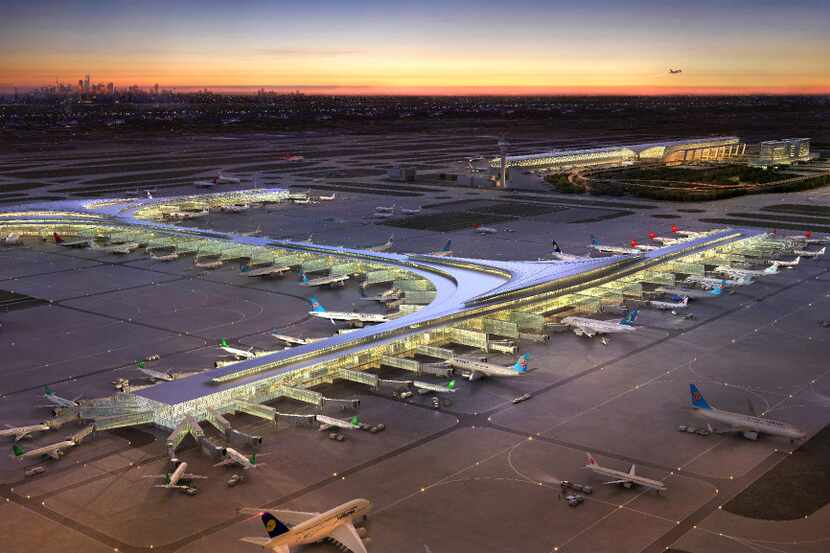 A new satellite concourse being is being built at Shanghai's Pudong International Airport....