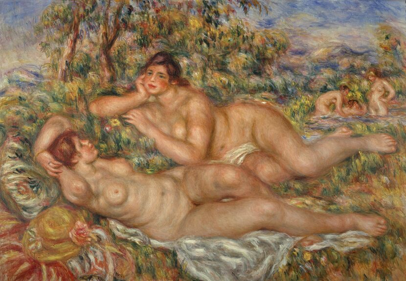 "The Bathers" illustrates Pierre-Auguste Renoir's penchant for painting plump women who...