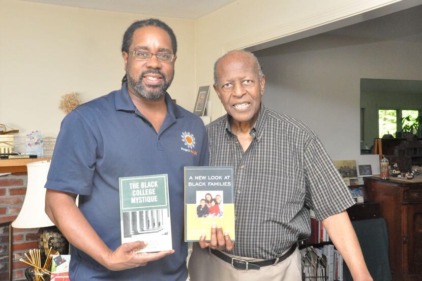 The author, Richard J. Reddick, left, poses with his former professor, mentor and book...