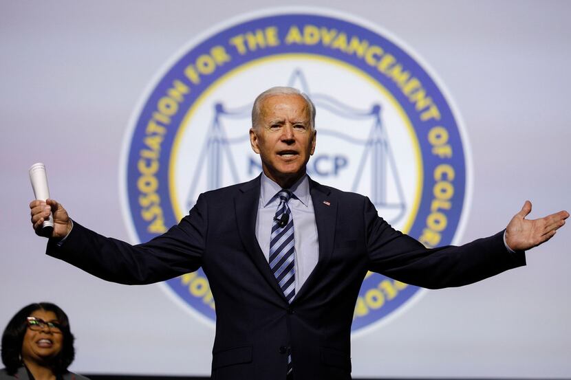 Democratic presidential candidate former U.S. Vice President Joe Biden participates in a...