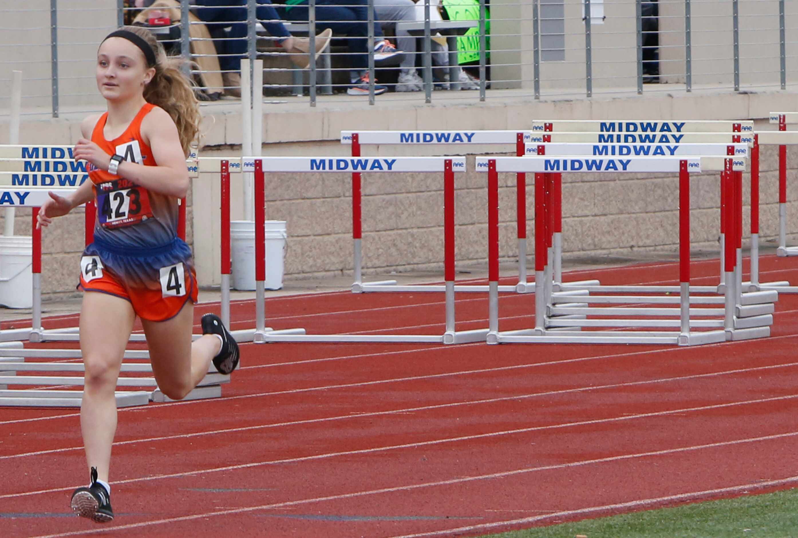 Colleyville Covenant's Emily Smith finishes first with plenty of elbow room to win the Class...