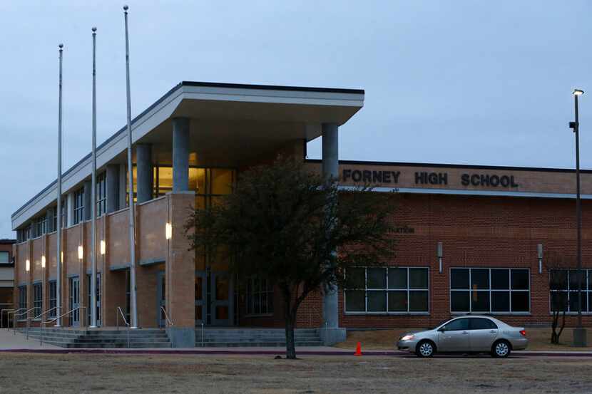 The exterior of Forney High School in Forney, Texas on Jan. 26, 2018. 