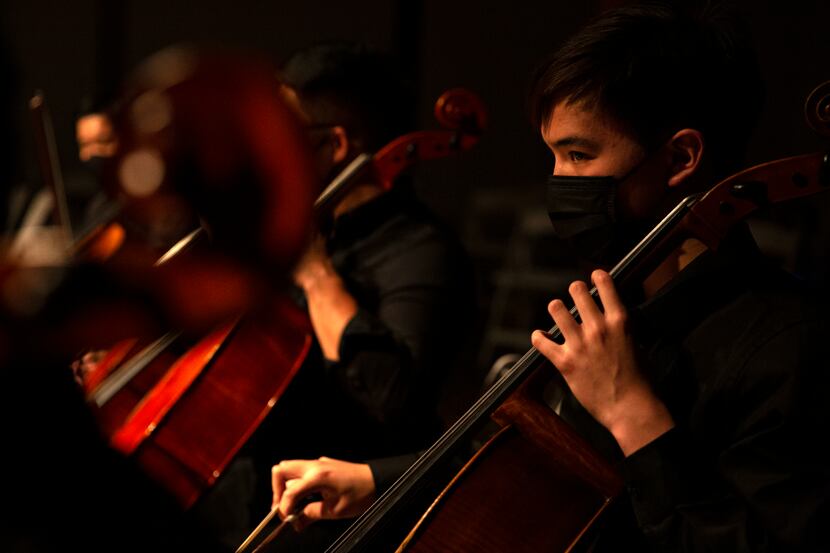 Jaden Ouyang, an eighth-grader at St. Mark’s School of Texas, performs with Texas Cellos.