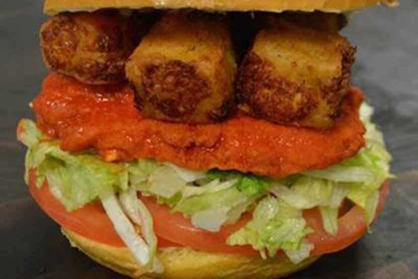 The buffalo chicken cheese curd sandwich is just what it sounds like. Find this and a green...