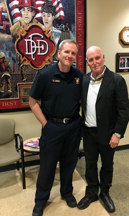 Rawlins Gilliland (right) was reunited with Todd Hamessley, the paramedic who took him to...