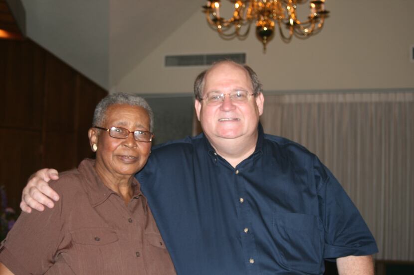 Ella Mae Thurman and Chuck Stewart at Chuck's mom's funeral in 2008.
