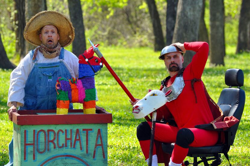 (from l-r) Anthony L. Ramirez (Sancho Panza), Jim Jorgensen (Quixote) perform in 'Quixote,'...