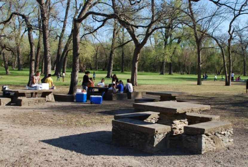 The Stone Tables, which were built by the city of Dallas in 1931, are a popular picnic spot...