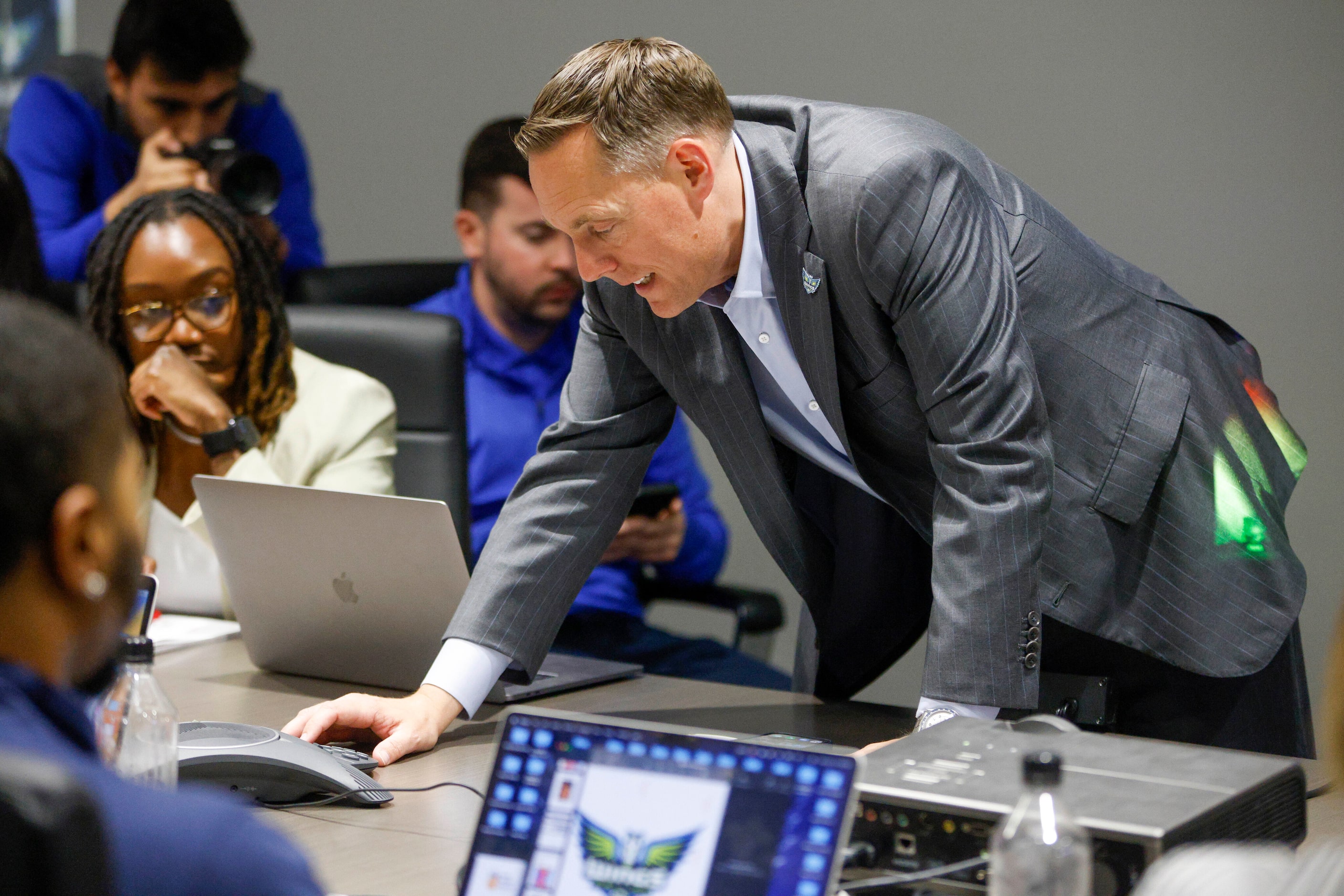 Dallas Wings President and CEO Greg Bibb announces Maddy Siegrist of Villanova as the third...