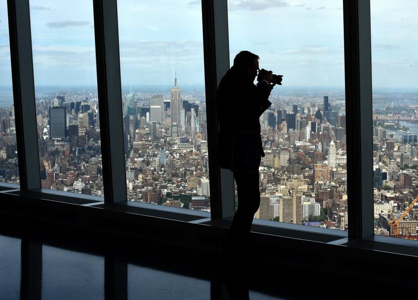 A view of Manhattan is seen from the One World Observatory May 20, 2015. AFP PHOTO  /...