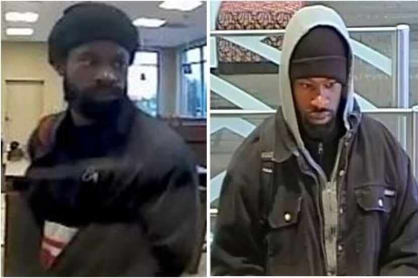 Police shared photos of the man they say robbed two banks in Dallas.