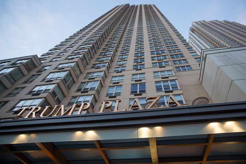  The Trump Plaza Residence building stands next to Trump Bay Tower under construction in...