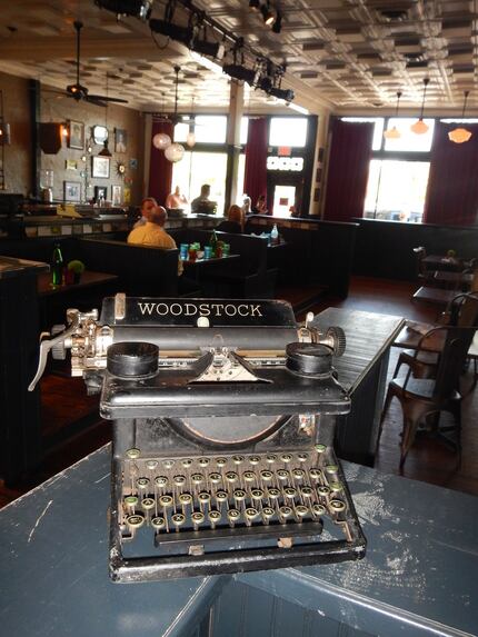 It's not uncommon for guests at South on Main to bring in old typewriters like this one in...