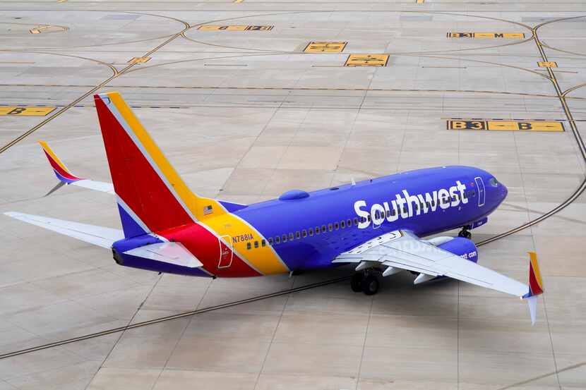 A Southwest Airlines flight taxis to the runway at Dallas Love Field on Jan. 7.