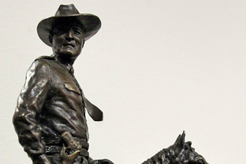 A commissioned sculpture of Clint Peoples is among items from his estate being auctioned...