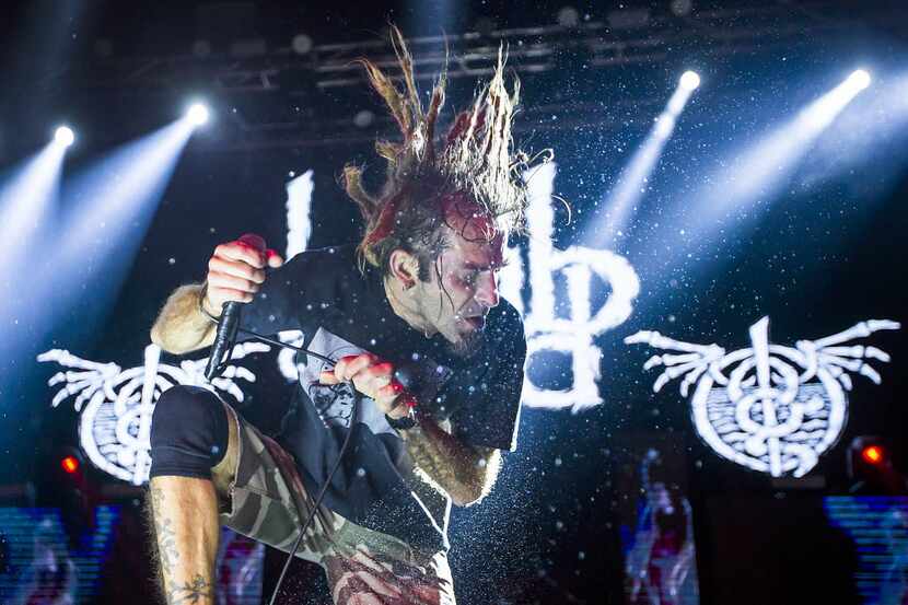 Vocalist Randy Blythe of Lamb of God performs at the Bomb Factory on Saturday, Feb. 6, 2016,...