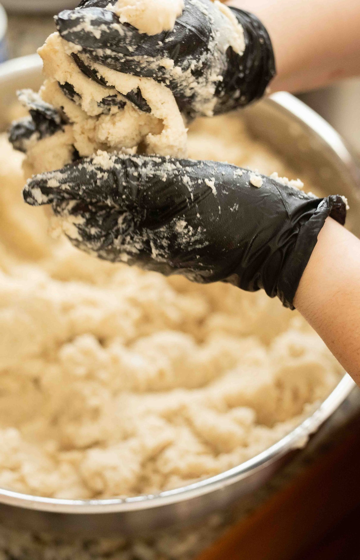 Sara Klein, the hostess behind the evening’s “tamalada,” prepares the masa at her home in...