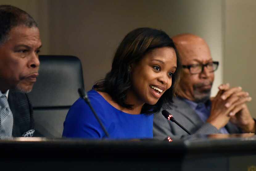 Council member Candice Quarles, shown during a city council meeting in April, may have...