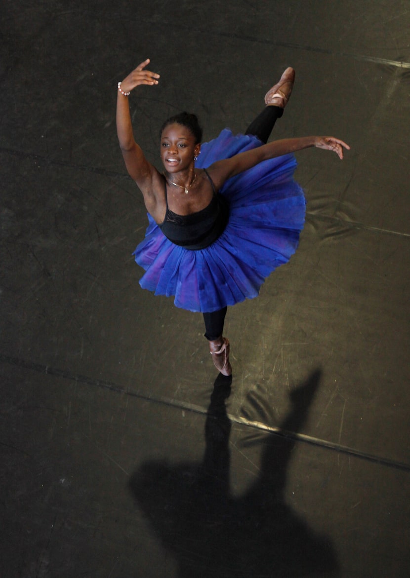 Ballerina Michaela DePrince rehearses in July 2012 for her lead role in Le Corsaire in...