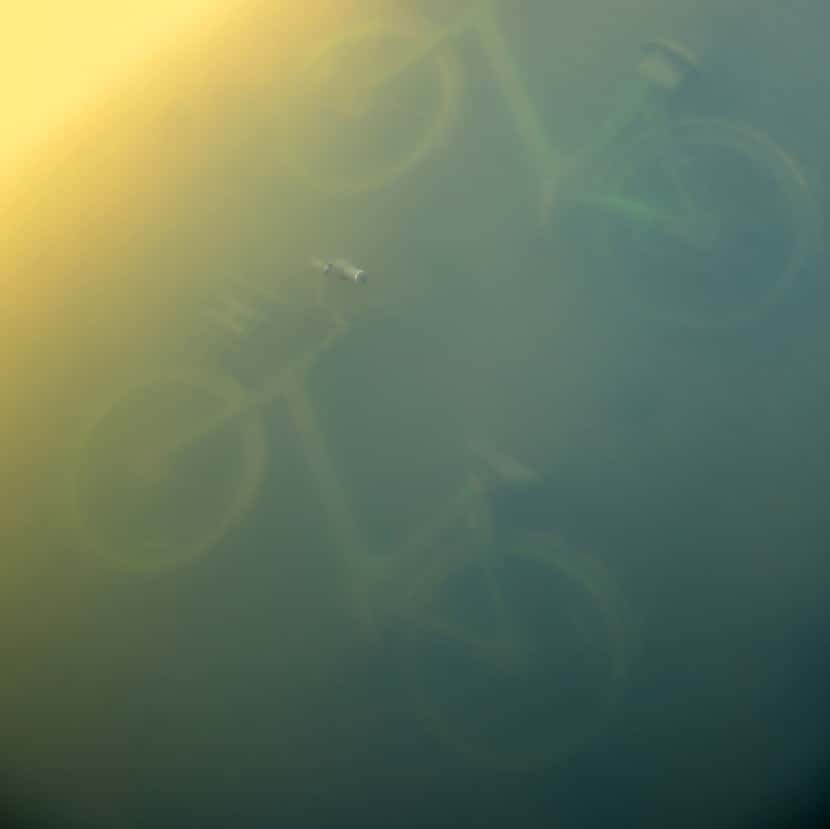 Two LimeBike rental bikes were submerged in White Rock Lake in Dallas on Jan. 5.  