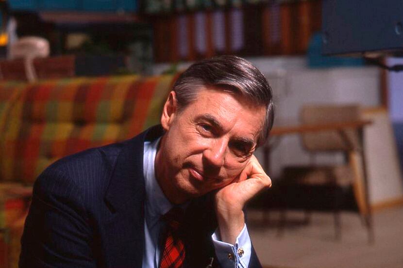This image released by Focus Features shows Fred Rogers on the set of Mr. Rogers...