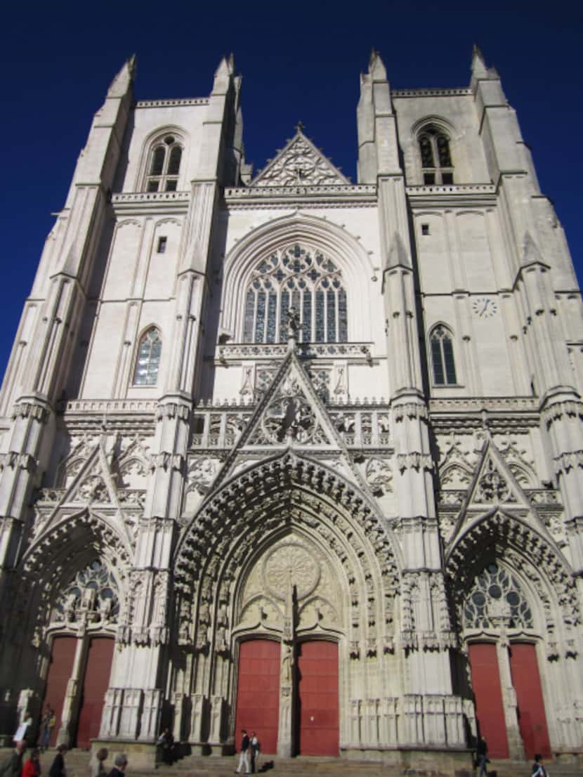 The foundation stone of Nantes Cathedral of St. Peter and St. Paul in Nantes, France, were...