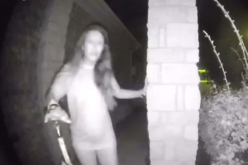 The woman was seen ringing a doorbell early Friday in Montgomery.