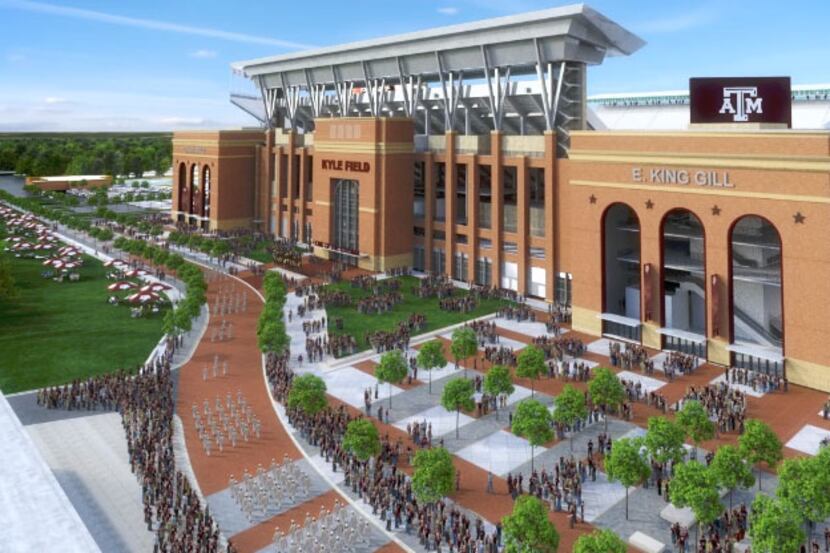 A look at an artist's rendition of the renovated Kyle Field at Texas A&M.