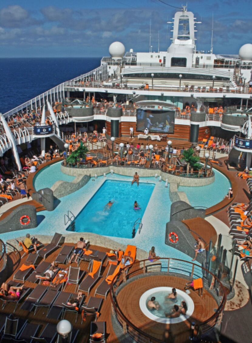 MSC Americanized the Divina, including adding a movie screen to the pool deck.