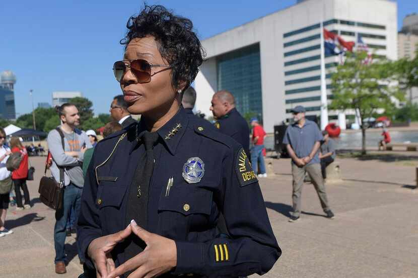 Dallas Police Chief Renee Hall was on hand at the Rally4Reform to push for gun reform on May...