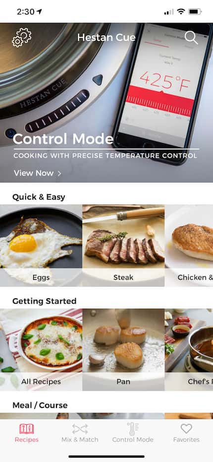 The Hestan Cue app