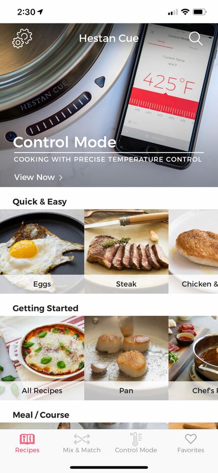 The Hestan Cue app