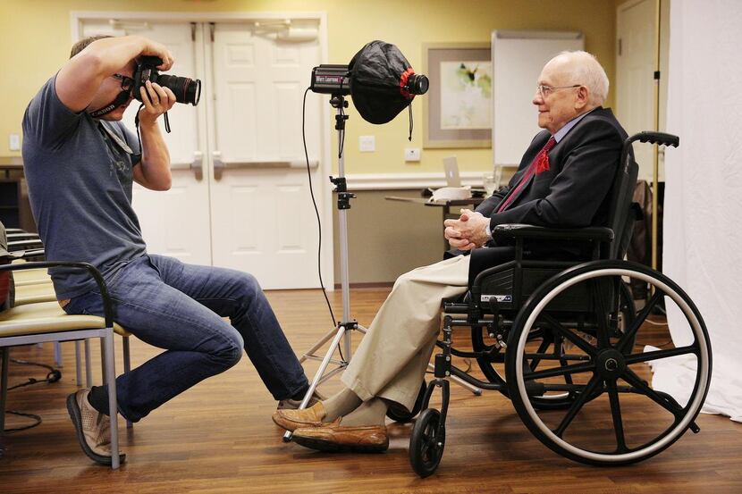 
Thomas Sanders photographed veteran O.L. Davis Jr. last month at the Belmont Village Senior...
