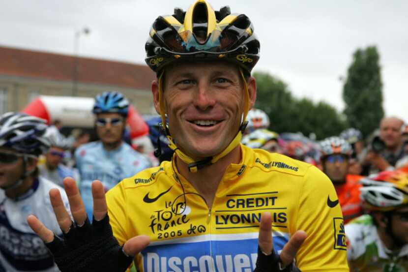 Lance Armstrong flashed seven fingers (for seven victories) before the 21st stage of the...