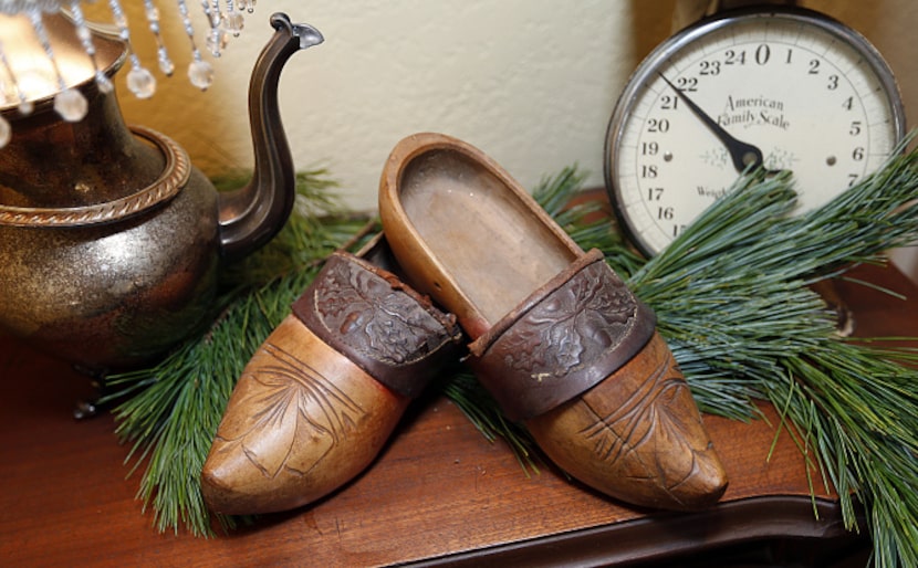 A European style wooden shoe, actually worn as clothing, in the collection of Sheri Geisler...