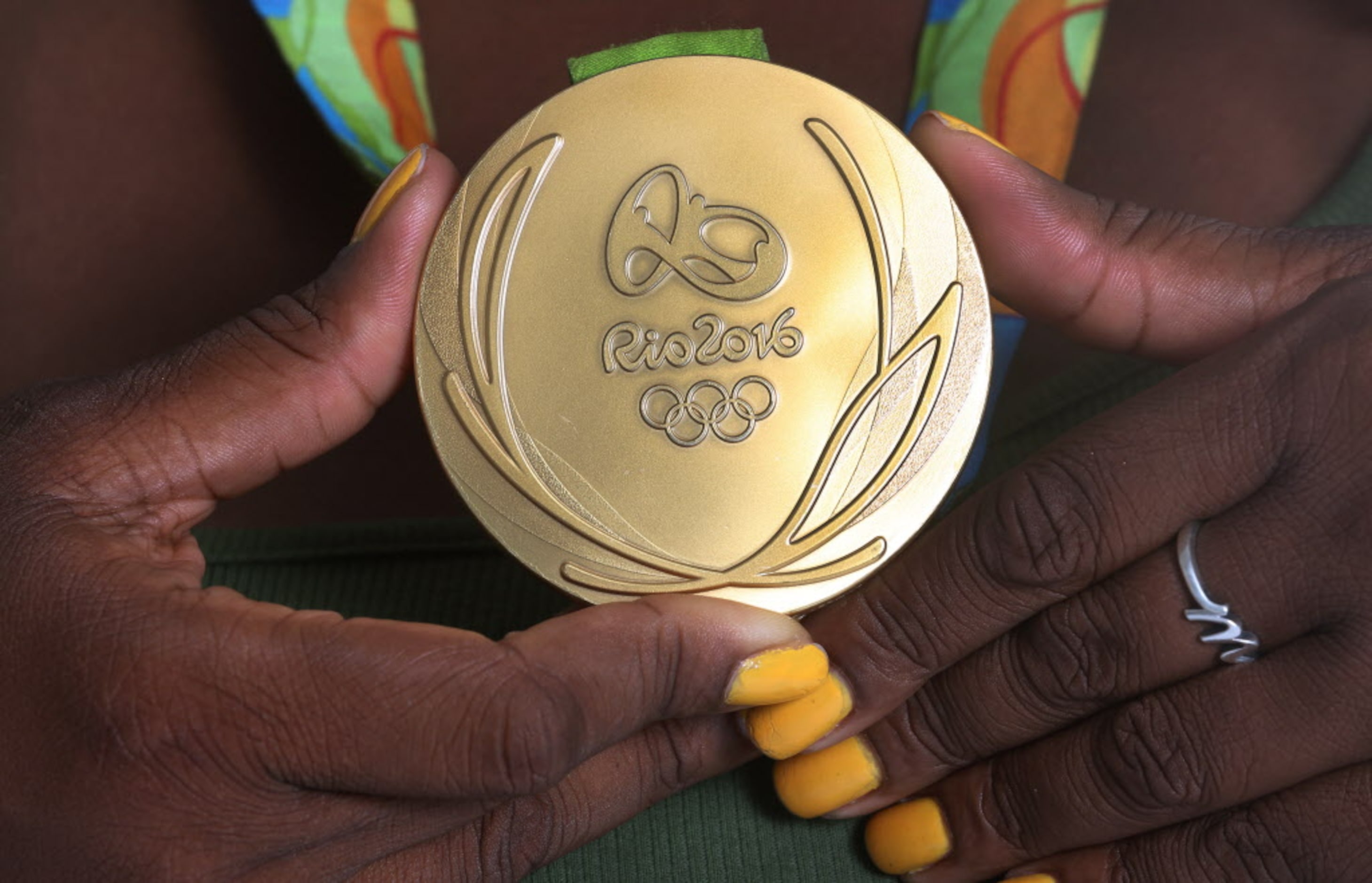 Olympic gold medal shot putter Michelle Carter is pictured at her home in Grand Prairie on...