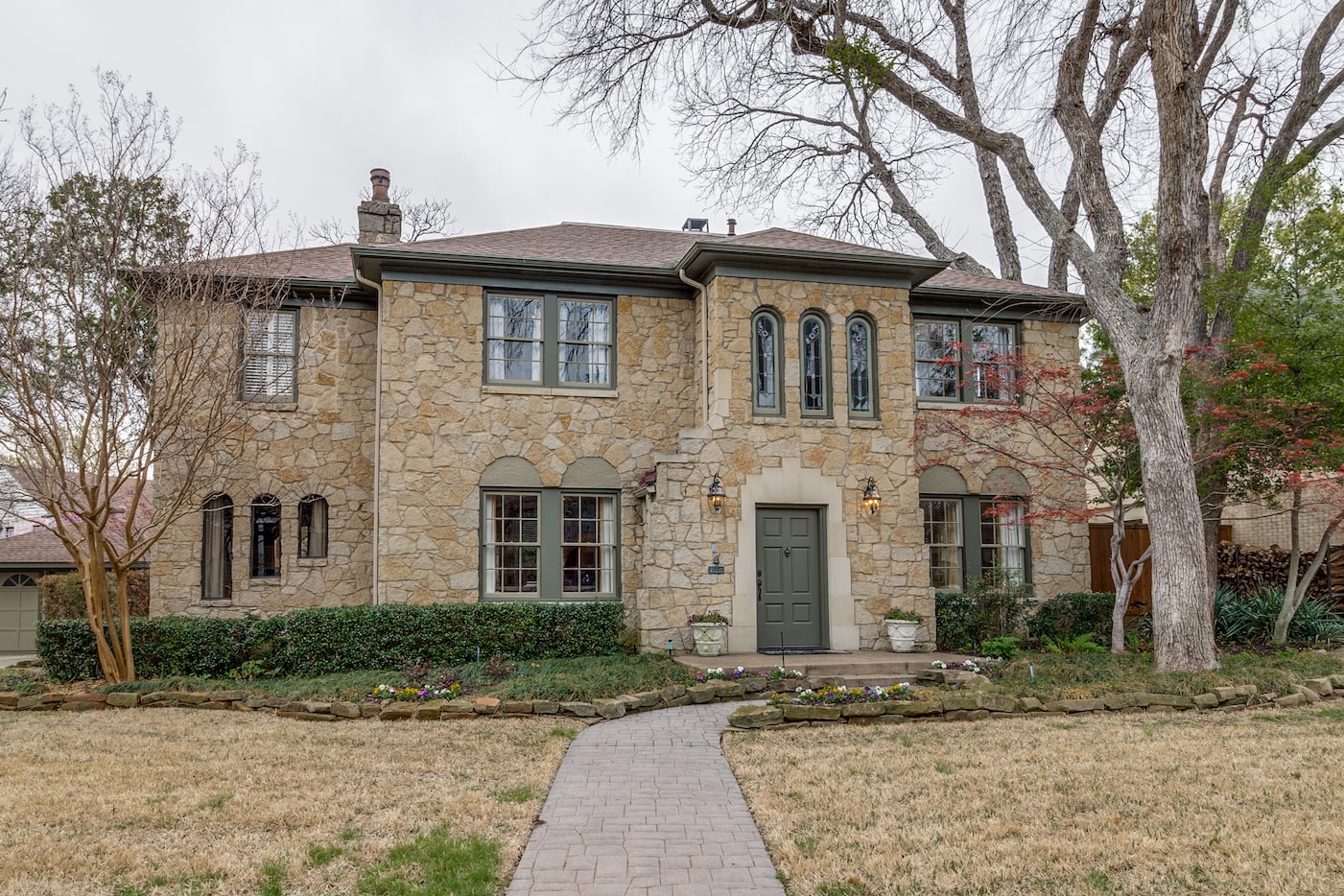 Two-story stone home