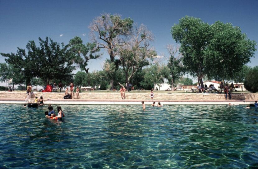 Texas' largest pool, at spring-fed Balmorhea State Park, sports a natural bottom and...