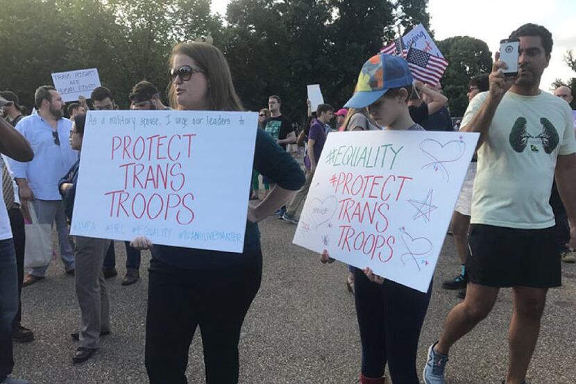 Dozens of people gathered in front of the White House Wednesday night as part of a...