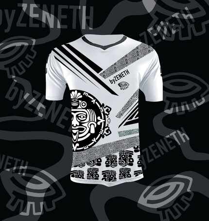 Dora Reynosa's jerseys feature an eye representing her artist’s name, By Zeneth.
