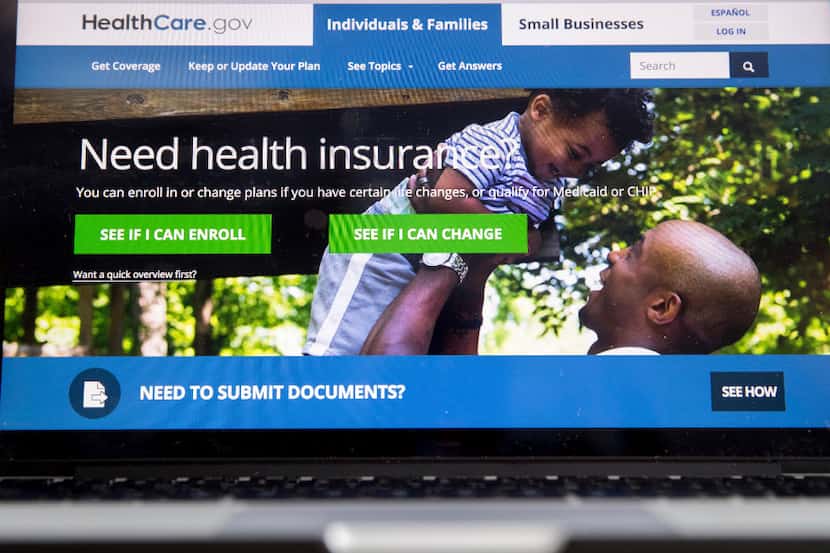 The HealthCare.gov website, where people could buy health insurance, is displayed on a...