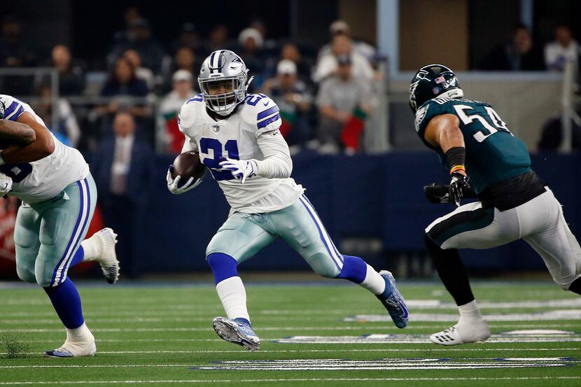 FILE - In this Sunday, Dec. 9, 2018, file photo, Dallas Cowboys running back Ezekiel Elliott...