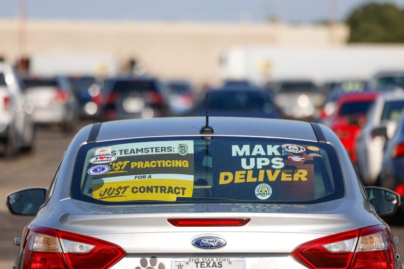 Rearview of a car belonging to Charlotte Suter, a UPS employee for seven years, during a...