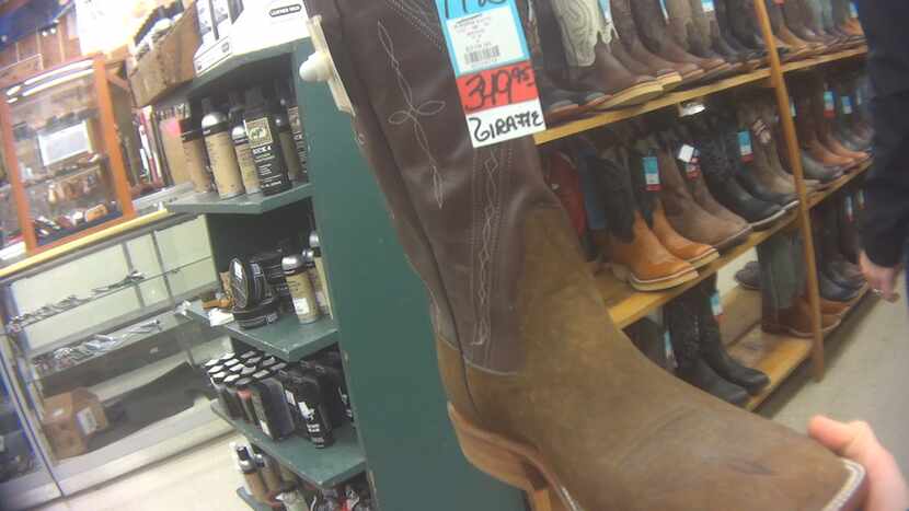 An undercover investigator found giraffe-hide boots for sale at Foster's Western Wear in...