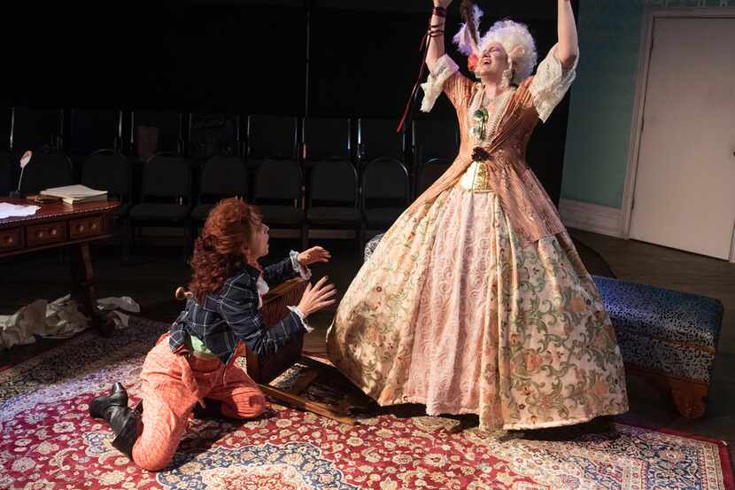 Marianne Galloway (left) as Olympe De Gouges and Jennifer Kuenzer as Marie Antoinette...