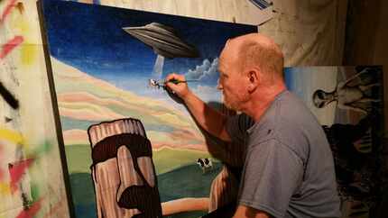 Artist Frank Campagna, shown here painting, will host, along with his venue, Kettle Art, a...