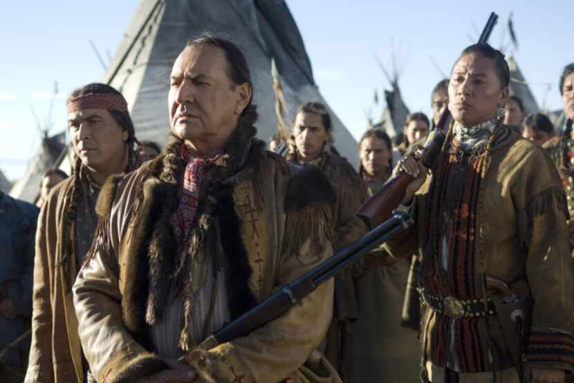 August Schellenberg (center) played Sitting Bull in the 2007 HBO film "Bury My Heart at...