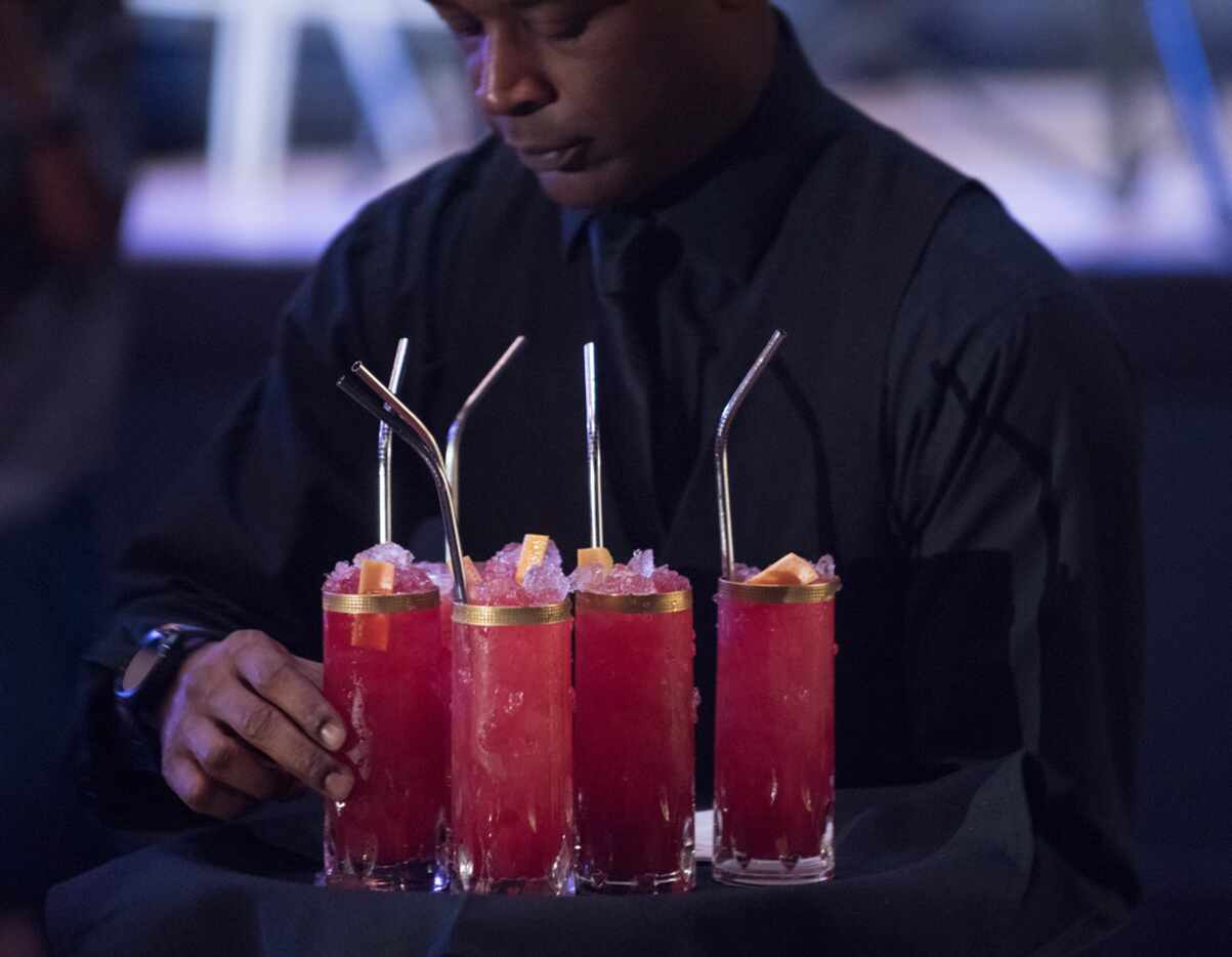 The cocktails of Stephen Anthony of Inwood Tavern are served to judges during the Shaken +...