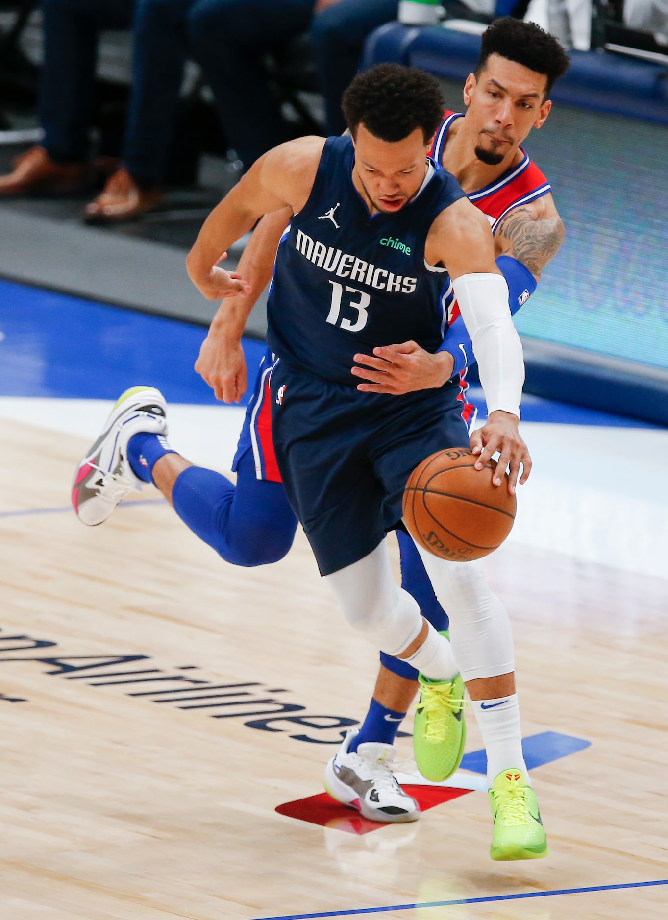 Dallas Mavericks guard Jalen Brunson (13) drives up the court as Philadelphia 76ers forward...